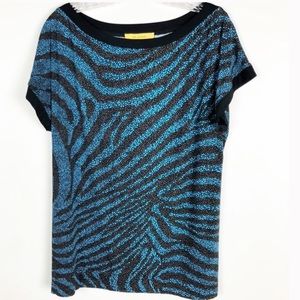 EUC St. John Zebra and Caviar Print Tee
